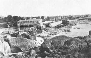 Amoskeag Falls after the native Americans were long gone and industrial development had begun.