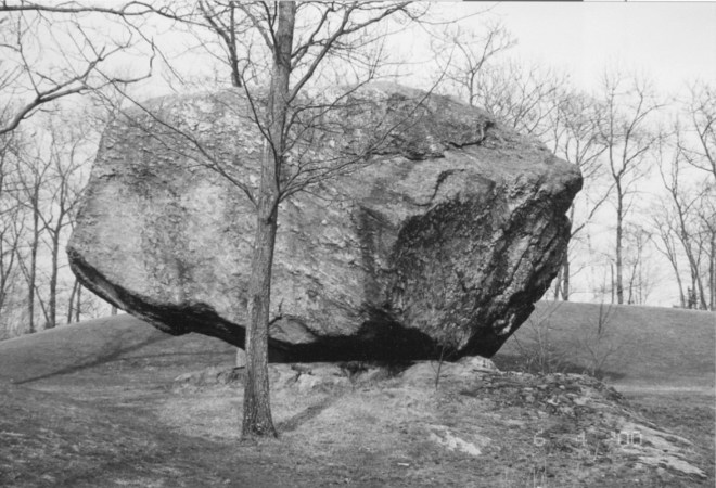 A huge Megalith? Butterifield Rock in Windham NH. The work of glaciers or something else?